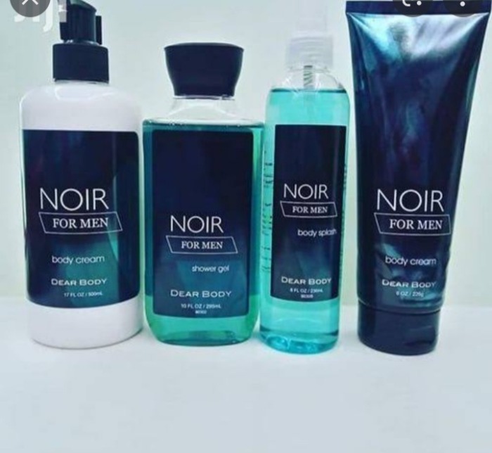 4 Pack Dear Body Noir For Men Lotion, Shower Gel ,Body Splash & Cream Sweet Fresh Scent Keep Fresh Shower Gel Body Lotion Skin Care Signature Collection Body Luxuries