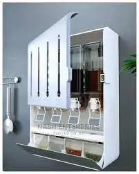 Executive multipurpose 4 way liquid dispenser  with 4 spice holders +Spoons now available in 2 colours