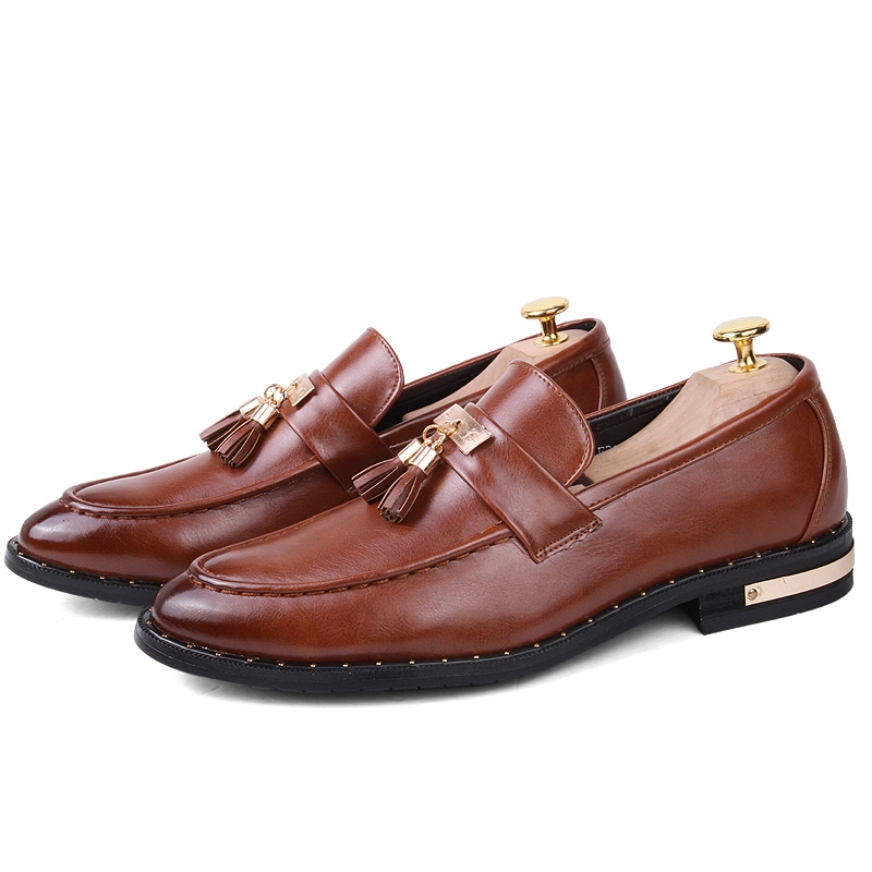 Tessel Decorate Male Genuine Leather Shoes Formal Men Wedding