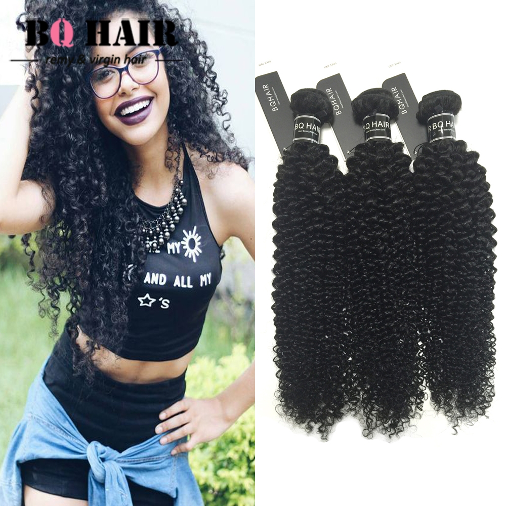 Bq Hair 8a 3 Bundles 300g Unprocessed Human Hair Weave Silk Kinky Curly Full Head Set 10 28 Natural Black 10 10 10