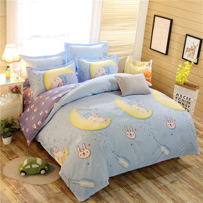 4pcs Bedding Set 1 Duvet Cover 1 Bed Sheet 2 Pillow Covers Super