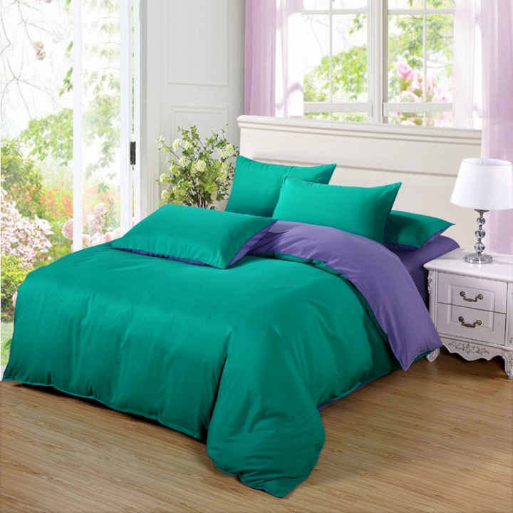 Now Duvet Cover 100 Polyester 4pcs Bedding Set Green Pillow Dark