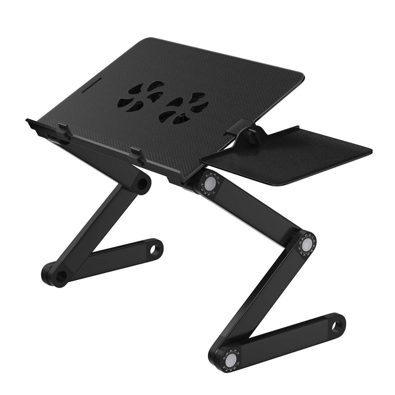 Portable Laptop Table Stand With 2 Cpu Cooling Fans Removable Mouse Board Lap Desk Standing Black One Size