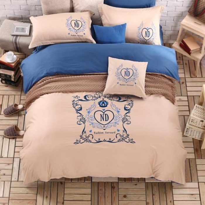 4pcs Embroidery Simple And Fresh Style Cotton Bedding Sets Duvet 4pcs Embroidery Simple And Fresh Style Cotton Bedding Sets Duvet Cover Flat Sheet 2 Pillow Cases