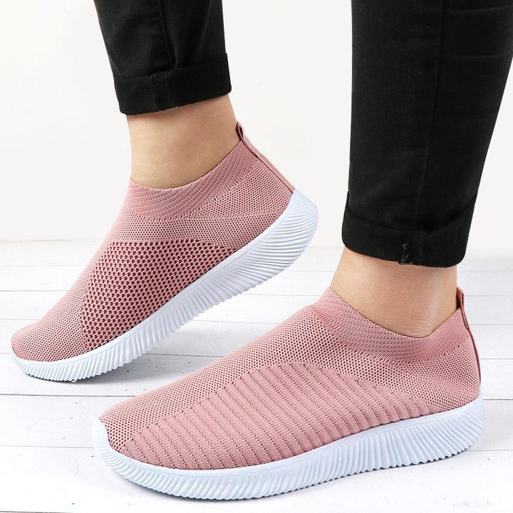 Fashion Knitted Women Shoes Ladies Comfortable Footwear Slip On