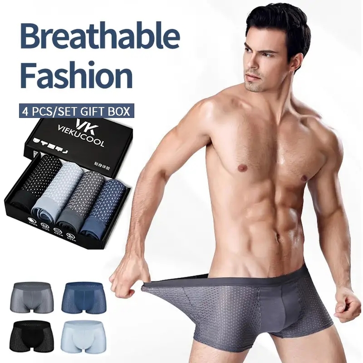 Men's Comfortable Breathable Modal  Ice Silk Underwear Boxer Shorts Soft Briefs