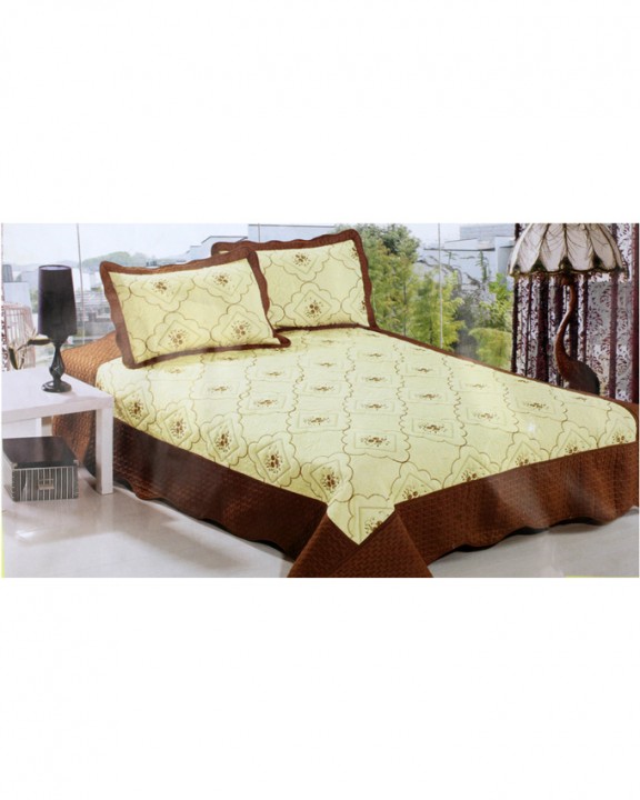 Classical Patterned Duvet Cover With 2 Pillow Cases Cream