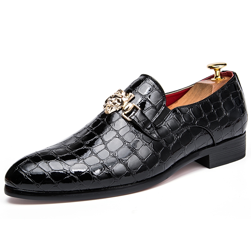 2019 Fashion Casual Dress Men Shoes High-quality Shoes Leather Formal Dance Mens Tip Head Bright Leather Mesh Business Leather Shoe 2018 New Shoes