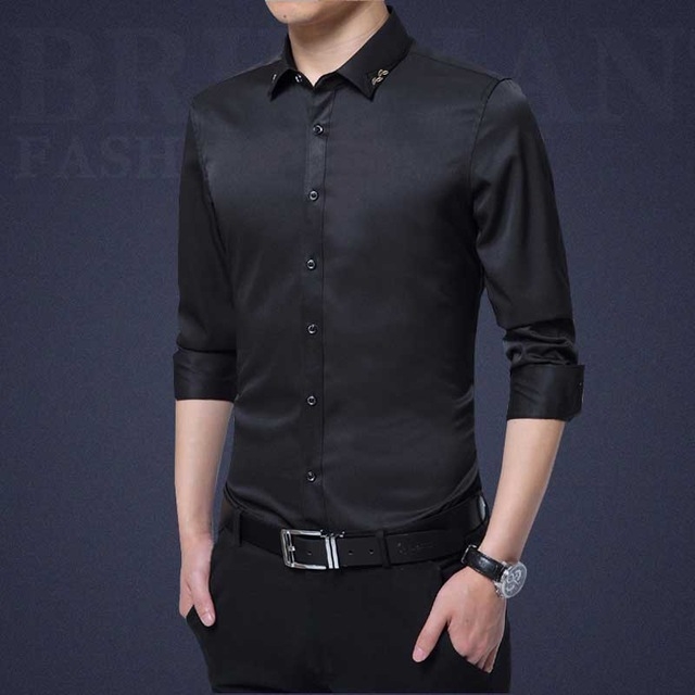 black long sleeve business shirt