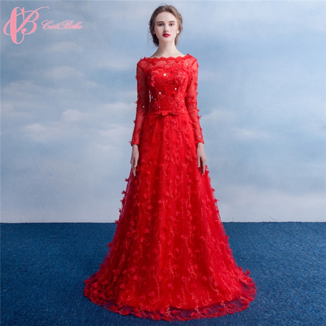 Red Long Sleeve Bridesmaid Dresses