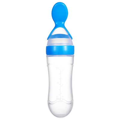 Baby Squeezing Feeding Bottle Silicone Training Rice Spoon Infant
