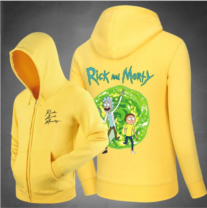 yellow rick and morty hoodie
