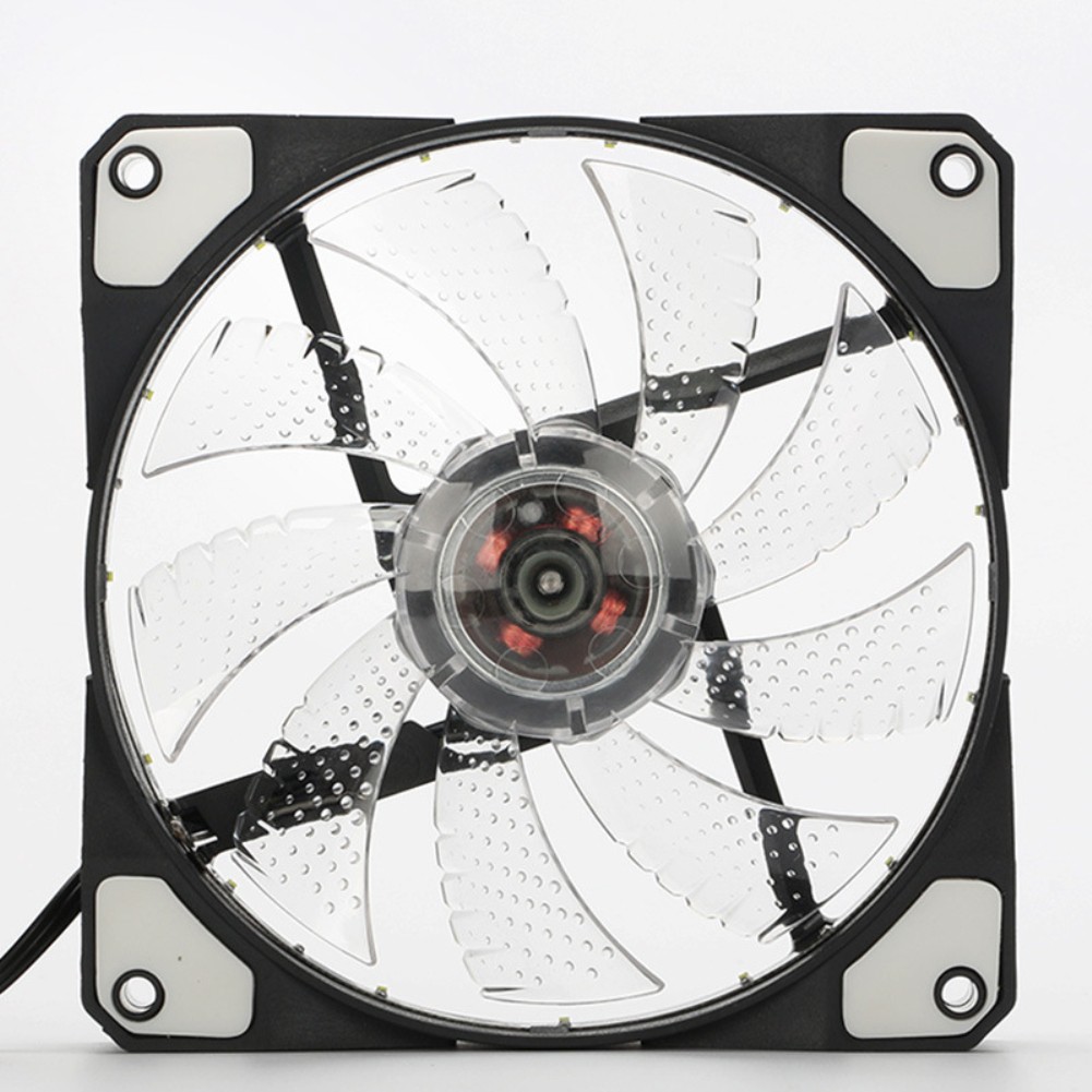 12x12cm 12V 15 LED Ultra Silent Computer PC Case Cooling Cooler Heatsink Fan USA