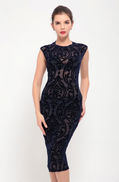 Grey Knee Length Bodycon Dress